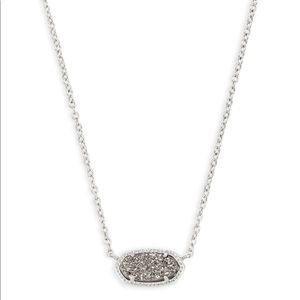 Elisa Silver Pendant Necklace in Platinum Drusy
